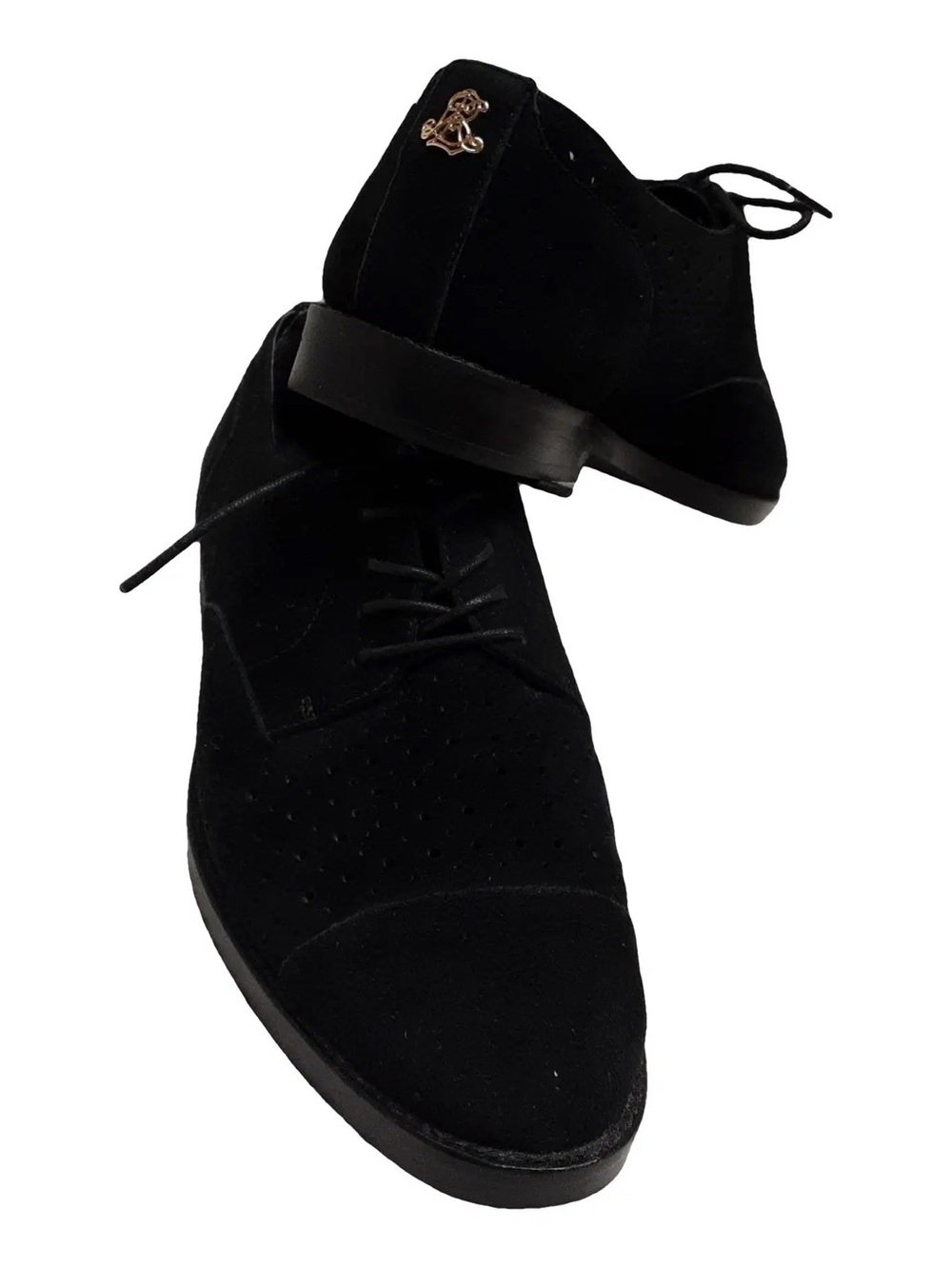 Women’s Black Suede Lace-Up Oxford Ralph Lauren Dress Shoes
